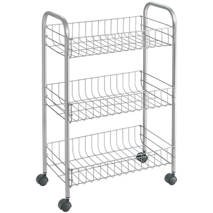 MakeRoom Lugano Three-Tier Rolling Cart — Black — product image 1