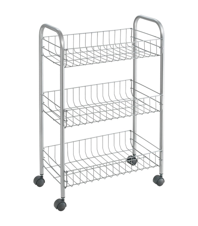MakeRoom Lugano Three-Tier Rolling Cart — Black — product image 1