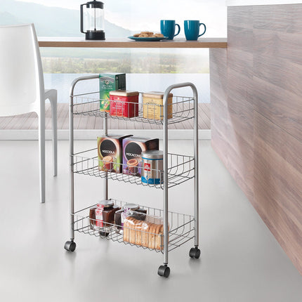 MakeRoom Lugano Three-Tier Rolling Cart — Black — product image 2