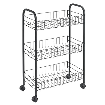 MakeRoom Lugano Three-Tier Rolling Cart — Black — product image 3