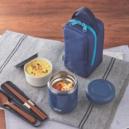 Thermos Food Jar with Container & Carrier Bag — 300ml, Navy — product image 6