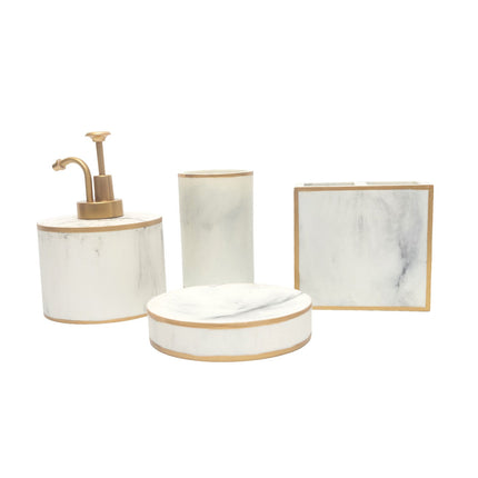 Blooming Marble-Look Bath Accessories — 4-Piece Set — product image 1