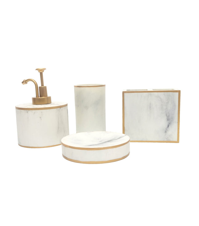 Blooming Marble-Look Bath Accessories — 4-Piece Set — product image 1
