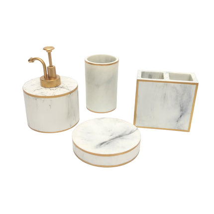 Blooming Marble-Look Bath Accessories — 4-Piece Set — product image 2