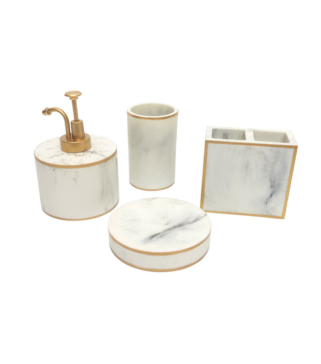 Blooming Marble-Look Bath Accessories — 4-Piece Set — product image 2