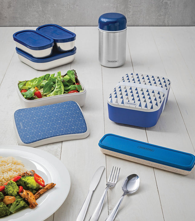 Tramontina By Me Food Container — Blue/White, 1L — product image 1